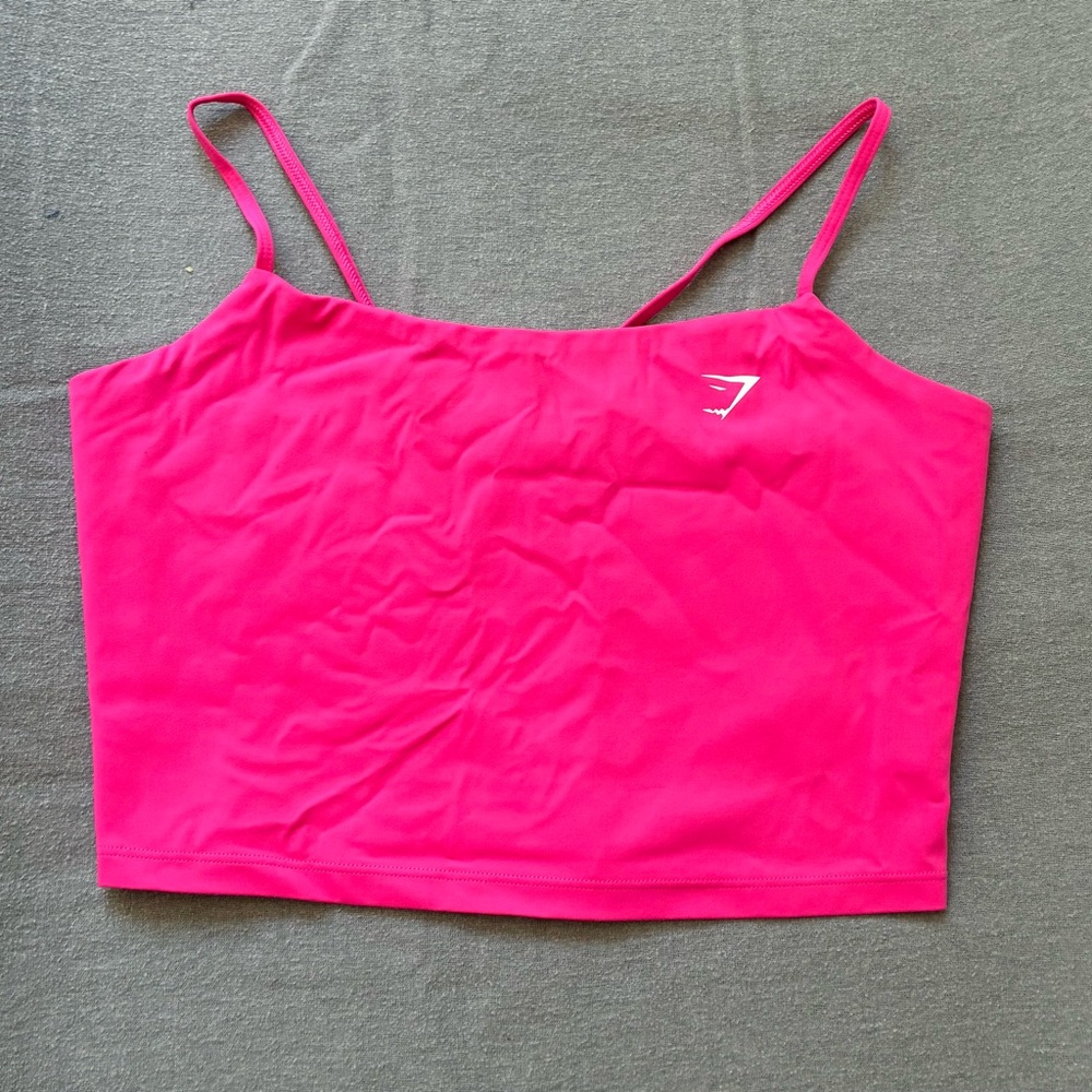Pink Spaghetti Strap Crop Top